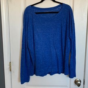 Eileen Fisher blue organic linen long sleeved top